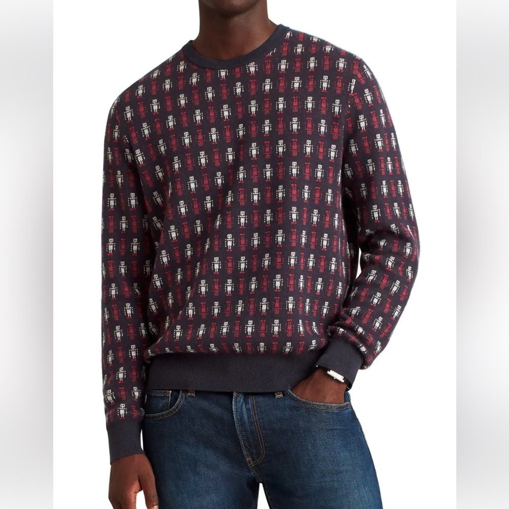 Bonobos Intarsia Robot Crewneck Sweater